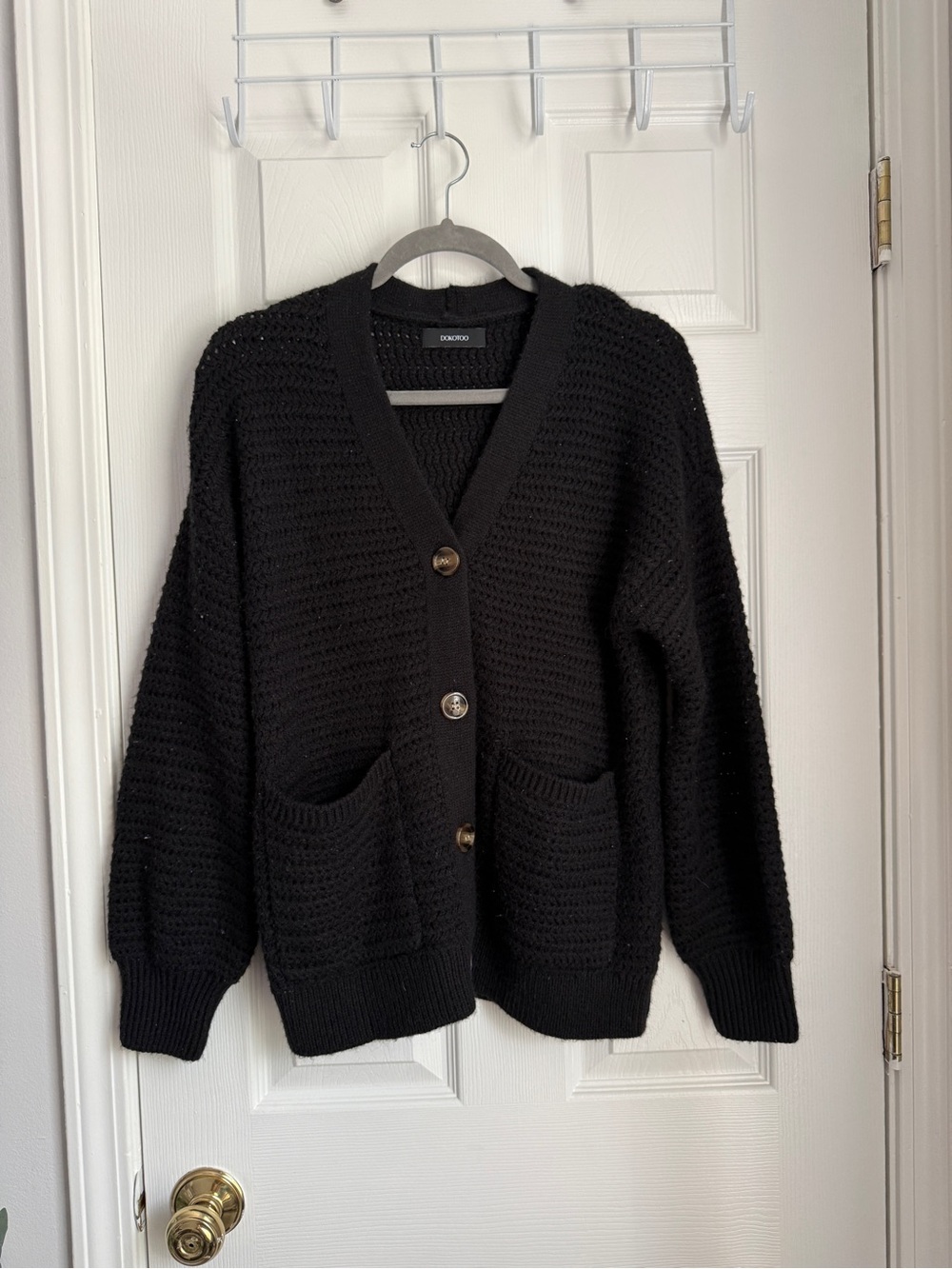 Dokotoo Chunky Knit Open Front Cardigan Sweater Long Sleeve